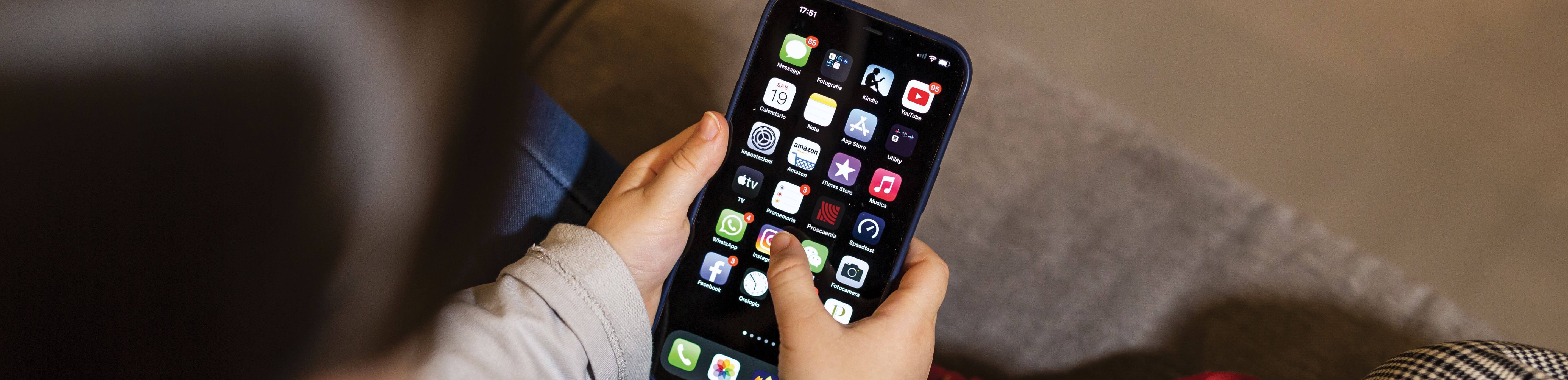woman with iphone